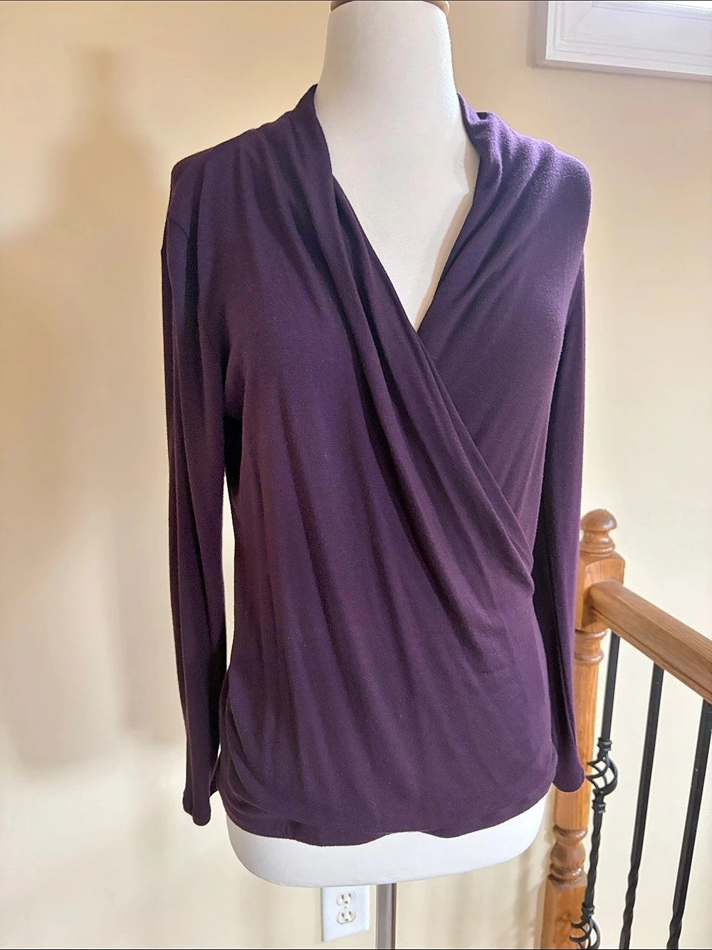 Draped Wrap Neck Purple